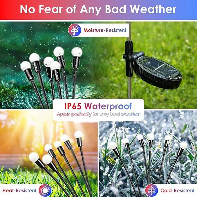 OZS 4pack Solar American Flag Lights - 4th of July Solar Garden Outdoor Waterproof Firefly Light for Memory Day, Independence Day, National Day Decoration (Red White Blue) by GreenHaven Gardens