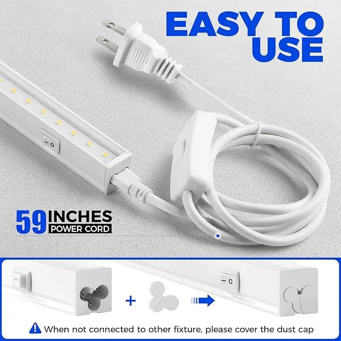 Barrina T5 Grow Lights for Indoor Plants Full Spectrum, 2FT 40W (4 X 10W) Indoor Plant Light with Separate Switch, Linkable Grow Lamp, Indoor Plant Lights for Growth with White Cover, 5000K, 4 Packs by GreenHaven Gardens