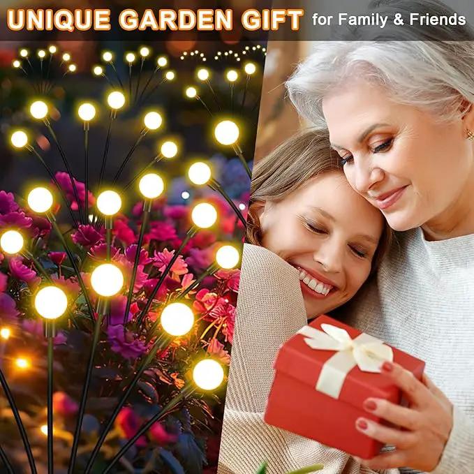 Solar Garden Lights,Solar Firefly Lights,8 Pack 64 Heads Solar Lights Outdoor Decorative,Sway by Wind, High Flexibility Iron Wire & Heavy Bulb Base,Yard Patio Pathway Lawn by GreenHaven Gardens