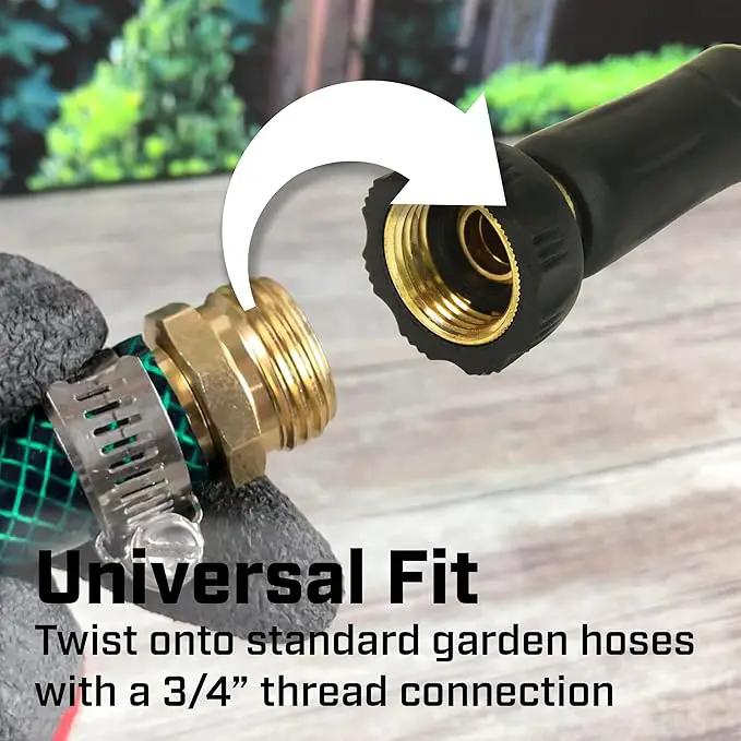 Chapin 6-9472: High Pressure 3.5-inch Brass Twist Hose Nozzle, Heavy-Duty Adjustable Garden Hose Nozzle, Gardening, Watering and Irrigation, Outdoor Cleaning, Black by GreenHaven Gardens