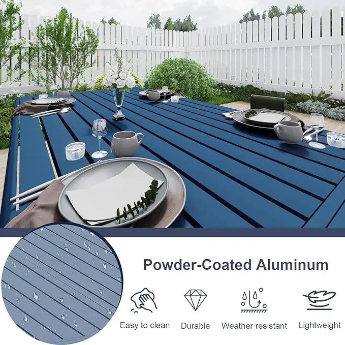 Aoodor 3-Piece Outdoor Patio Dining Set, Aluminum Furniture Set with 1 Rectangular Picnic Table and 2 Benches for Garden, Lawn, Yard by GreenHaven Gardens