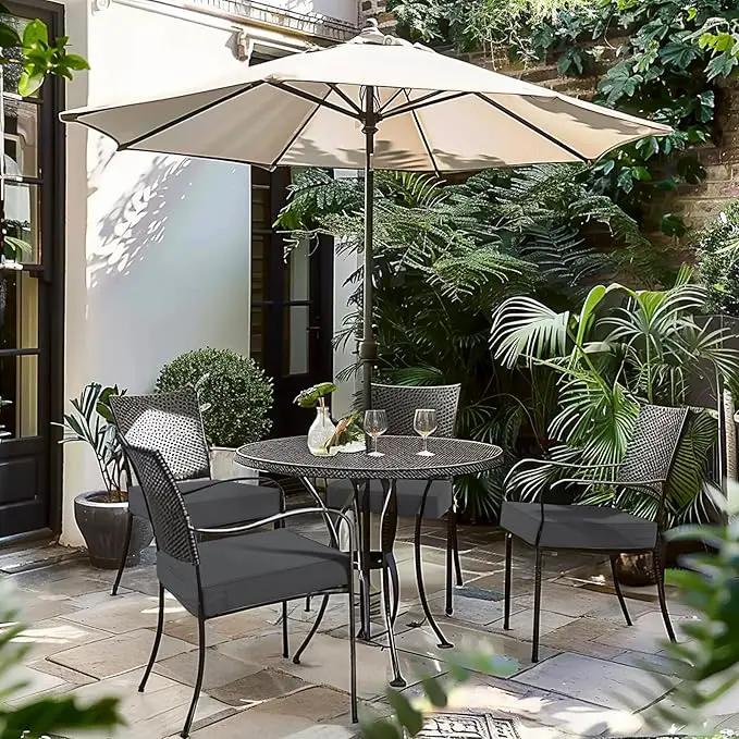 Favoyard Patio Chair Cushions 18.5 x 16 x 3 Inch Waterproof Outdoor Seat Cushions for Patio Furniture 3-Year Color Fastness Garden Sofa Couch Pads with Handle & Adjustable Straps Set of 2, Dark Grey by GreenHaven Gardens