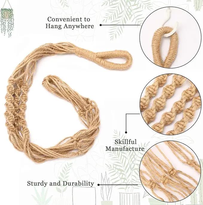 Augshy 27 Inch Macrame Plant Hanger, 2 Packs Plant Hangers with Hooks, Hanging Planter for Indoor Plants Decorative Macrame Pot Hanger for Home Decor by GreenHaven Gardens