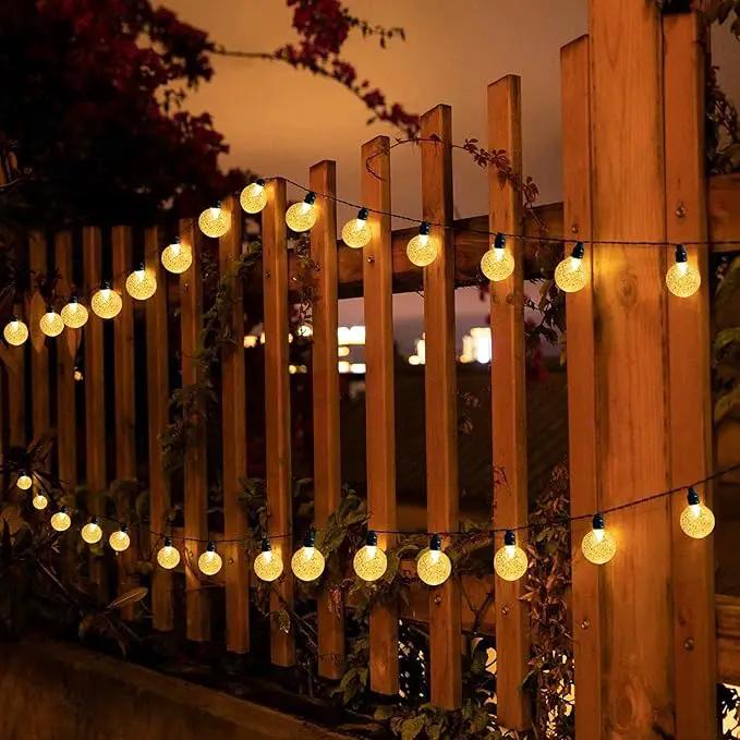 Battery Operated Globe String Lights - Indoor Outdoor String Lights Crystal Globe Lights 8 Modes 30 LED Patio Lights with Timer for Garden Balcony Pergola Party Decor, Warm White, 2 Pack by GreenHaven Gardens