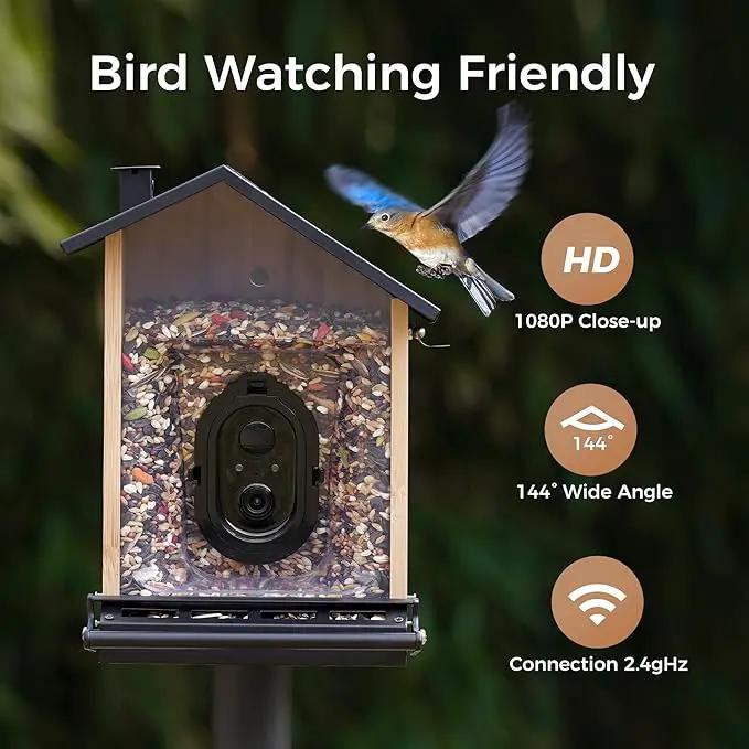 Smart Squirrels-Proof Bird Feeder with Camera Solar Powered, AI Identify Bird Species, Instant Notification Camera, CCPA Data Security, 3.2L Ultra Large Capacity Gift by GreenHaven Gardens