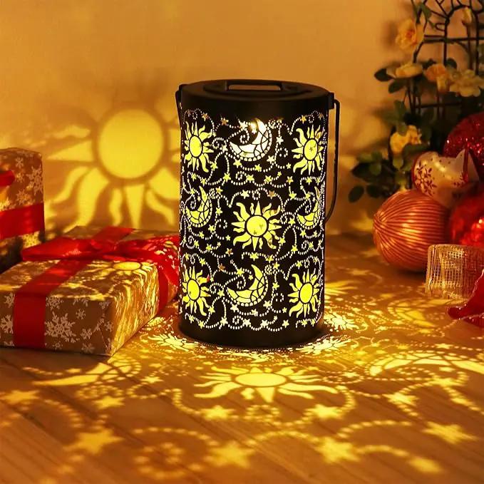 Solar Lanterns Outdoor Hanging Waterproof Metal Sun Moon Star Pattern Lanterns for Garden Patio Yard Lawn Front Porch Decor as Birthday Gifts for Mom Grandma Women by GreenHaven Gardens