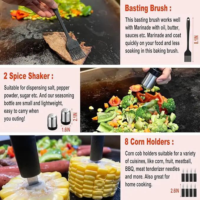 38PCS Flat Top Grill Accessories Set - Must Have for Your Outdoor with Professional Griddle Spatula, Cleaning Kit, Grill Basting Cover - Ideal Griddle Gift for Men Women by GreenHaven Gardens