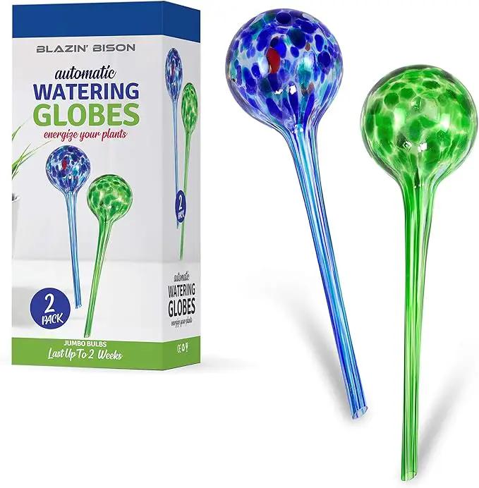 Blazin Automatic Irrigation Drippers Extra Large | Watering Globes for Indoor Plants | House Plant Water Bulb | Up to Two Weeks 2pc Set (Jumbo) by GreenHaven Gardens