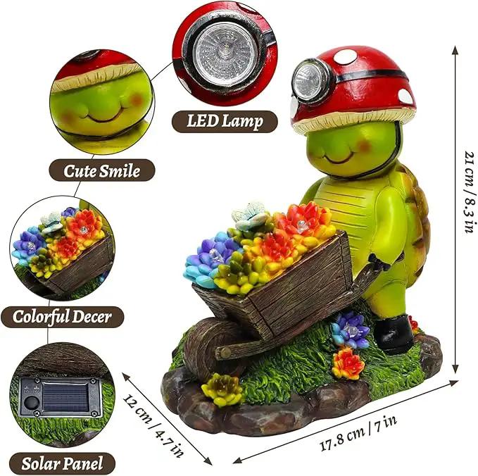 Solar Light Turtle Outdoor Garden, Turtle Solar Light for Yard Patio Decor 4 LED Solar Powered Lighting Outside Light Up Turtle Garden Statue Gardening Gift for Women Cute Decor by GreenHaven Gardens