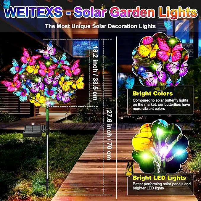 Solar Garden Lights Solar Lights Outdoor Waterproof Solar Lights 6 Pack with New Upgraded 216 LED 102 Butterfly Outdoor Solar Lights for Yard Outside Garden Pathway Decor Gifts for Women by GreenHaven Gardens