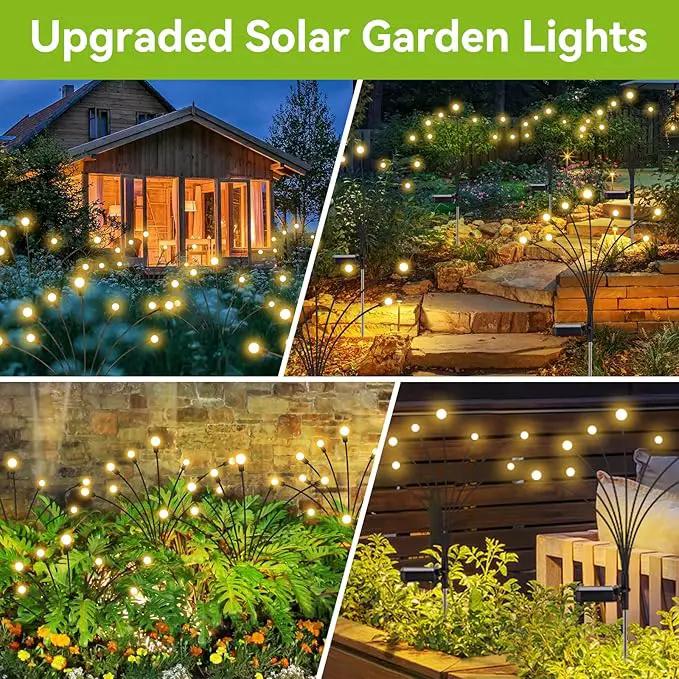 Solar Garden Lights Outdoor Waterproof, 2 Pack 16 LED Decorative Solar Swaying Lights, Solar Firefly Lights Outdoor Garden Decor Lights for Garden Gifts for Pathway Party Christmas, Warm White by GreenHaven Gardens
