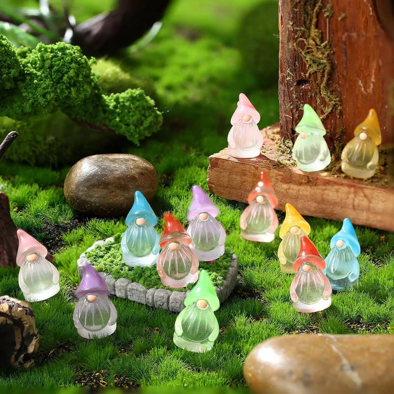 60 Pcs Mini Resin Luminous Gnomes Bulk Tiny Fairy Resin Statues Glow in The Dark Small Gnomes Miniature Figurines for Landscape Outdoor Patio Yard Lawn Plant Pots Fairy Decor(Classic) by GreenHaven Gardens