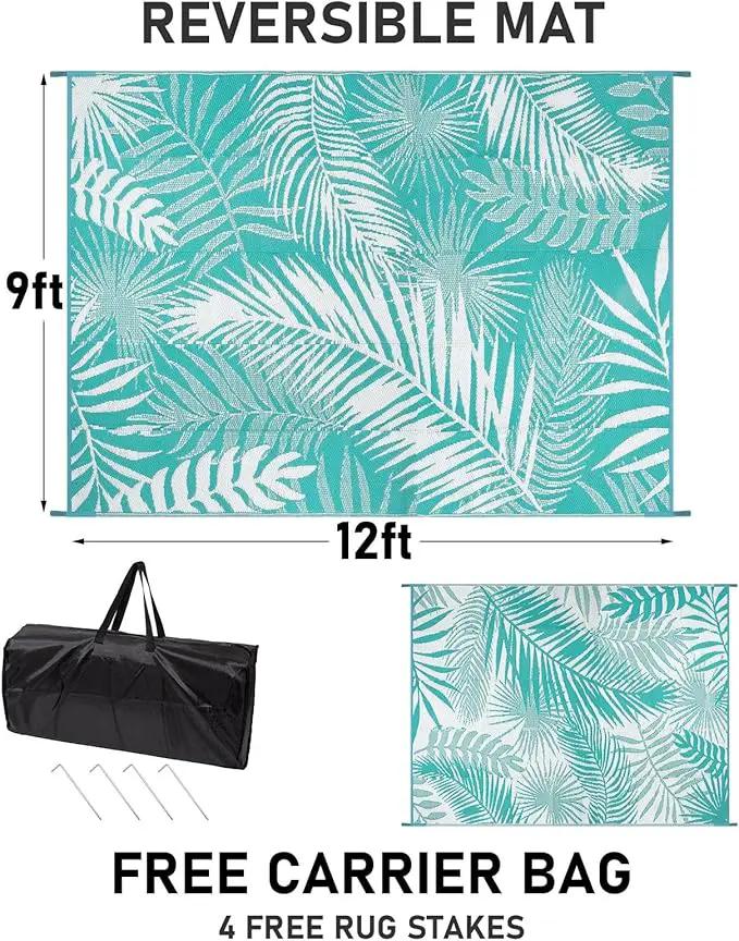 HiiARug Outdoor Rugs 9x12 for Patios Clearance Large Outdoor Rug, Outdoor Plastic Straw Rug RV Camping Rug Large Outdoor Mat for RV, Patio, Backyard, Deck, Picnic, Beach, Trailer, Camping by GreenHaven Gardens