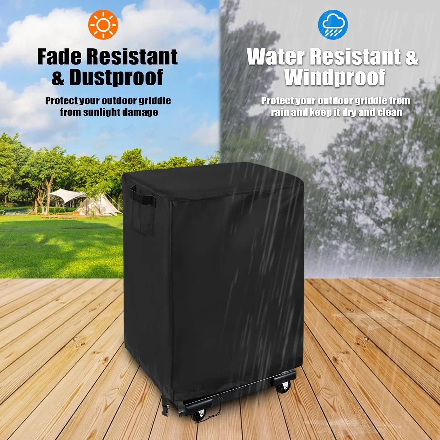 2 Burner Gas Grill Cover 32 Inch, Waterproof Cover for Char-Broil 463673519 Gas Grill, Protective Outdoor Grill Cover for Weber Nexgrill with Collapsed Side Tables by GreenHaven Gardens