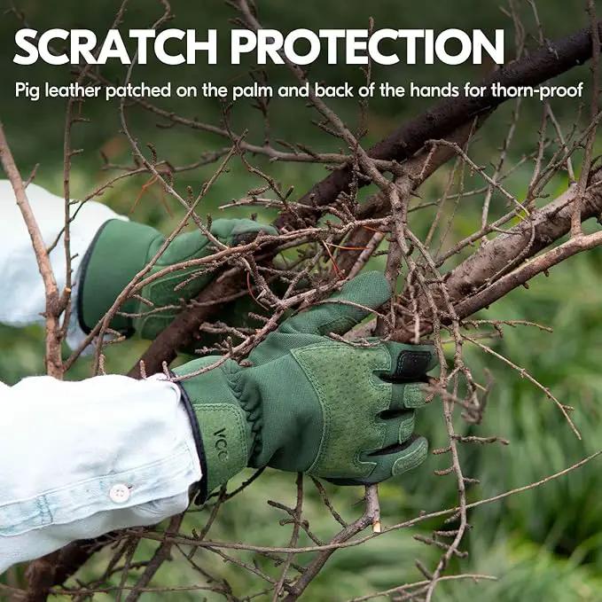 Vgo... Garden Gloves for Women,Puncture-proof,Thornproof,Women's Safety Work Gloves for Weeding, Digging, Raking, Pruning and Planting,Touchscreen,Synthetic Leather(XL, Green, SL7471) by GreenHaven Gardens