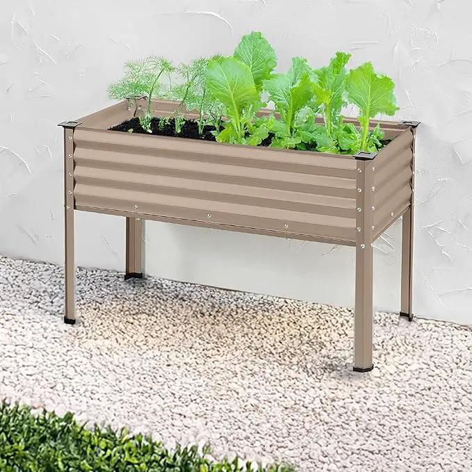 Best Choice Products 48x24x30in Galvanized Raised Garden Bed, Metal Elevated Planter Box, Vegetable Garden for Backyard, Patio, Balcony - Taupe by GreenHaven Gardens