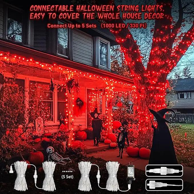 JMEXSUSS Red Christmas Lights Clear Wire, 66ft 200 LED Red Christmas String Lights Outdoor Indoor Plug in, 8 Modes Red String Twinkle Fairy Lights for Room Party Tree Decorations by GreenHaven Gardens