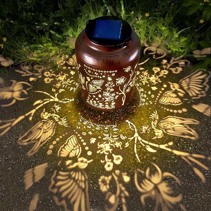Solar Lantern Outdoor Waterproof Cardinal Style Garden Decoration, Solar Lamp Carved with Elegant Birds and Flowers, Suitable for Courtyards, Backyards, and Porches. by GreenHaven Gardens