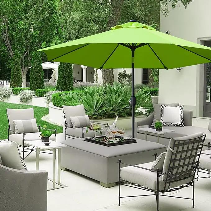Sunnyglade 9' Patio Umbrella Outdoor Table Umbrella with 8 Sturdy Ribs (Grass Green) by GreenHaven Gardens