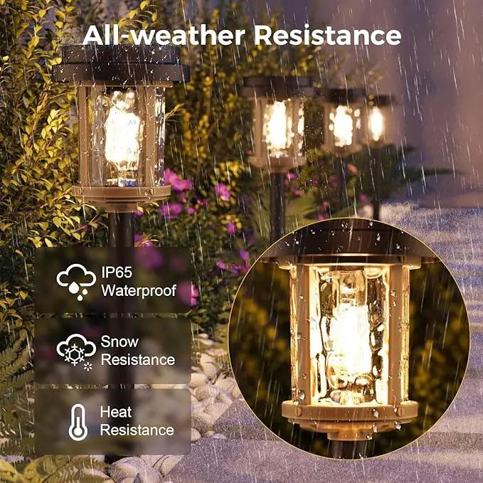 XMCOSY+ Solar Lights Outdoor, 6 Pack Pathway Lights Solar Powered, 20 LM LED Glass Outside Light, Waterproof Lighting for Garden Yard Landscape Driveway Walkway (Warm White) by GreenHaven Gardens