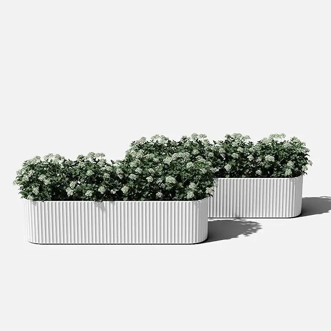 Veradek Demi Series Window Box Planter - Long Planter Box for Windowsill/Balcony | Durable Plastic-Stone Composite Material | Modern Décor for Flowers/Herbs by GreenHaven Gardens