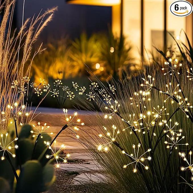 Solar Garden Decor Lights Outdoor, Solar Powered Lights Waterproof for Yard Patio Porch Flowerbed, Fairy Gardening Supplies Gifts Firwork(6 Pack Warm White) by GreenHaven Gardens