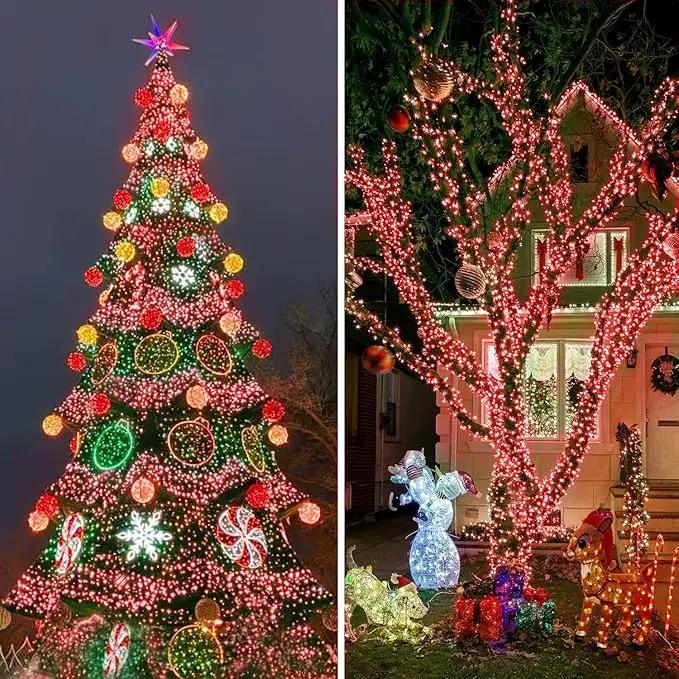 KNONEW 403FT 1000 LED Christmas String Lights Outdoor Green Wire Fairy Light 8 Modes & Timer Plug in Waterproof LED String Lights for Xmas Yard Tree Wedding Party Holiday Decorations(Red) by GreenHaven Gardens