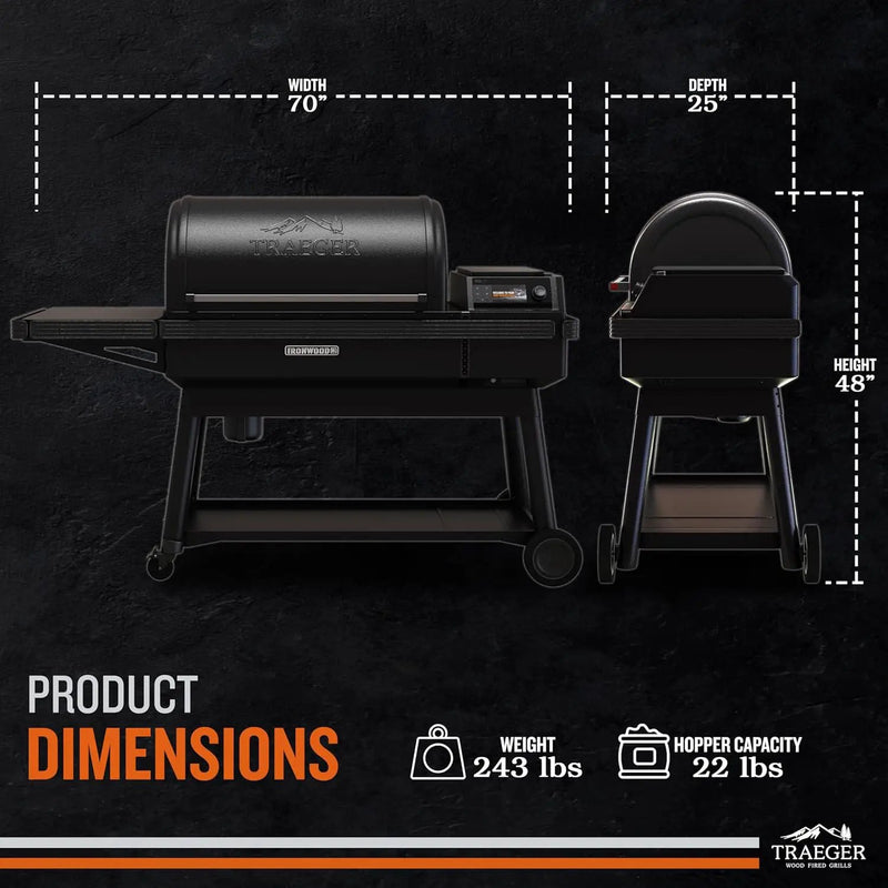 Traeger Ironwood XL Wood Pellet Smoker Grill, 924 Sq In Cooking Area, WiFIRE Smart Temperature Control, Up to 500 Degrees, Super Smoke Mode, 6 in 1 Outdoor BBQ Electric Smoker and Grill by GreenHaven Gardens