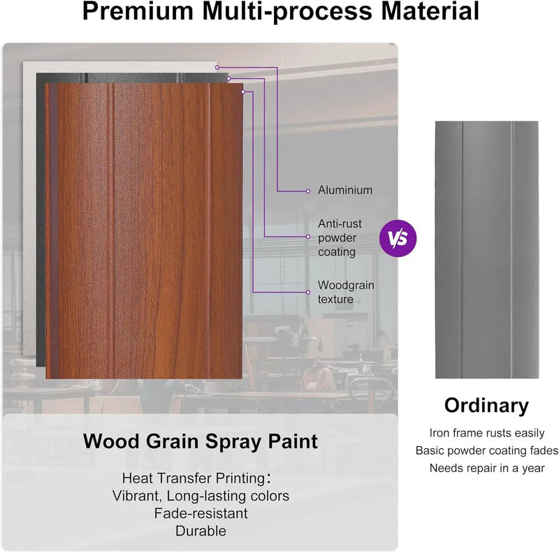 PURPLE LEAF 12' X 12' Patio Large Cantilever Umbrella Outdoor Square Wood Umbrellas Offset Umbrella Heavy Duty Sun Umbrellas for Garden Deck Pool, Heather Taupe by GreenHaven Gardens