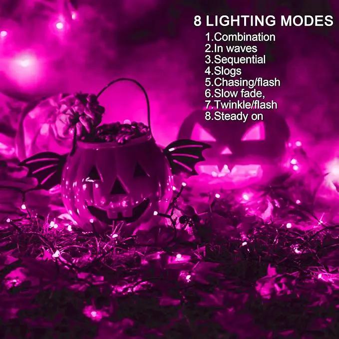weillsnow Pink Halloween Lights Outdoor, 164 FT 500 LED String Lights Plug in, 8 Modes Waterproof Fairy Lights for Valentines Day, Halloween, Party, Wedding, Bedroom, Garden Decorations by GreenHaven Gardens