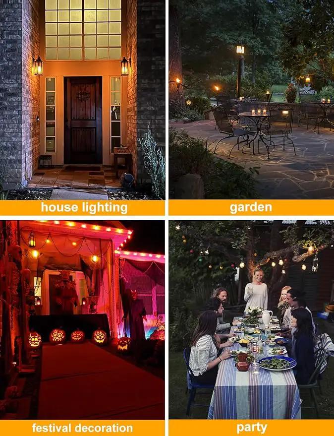 Hompavo 【Upgraded】 LED Flame Light Bulbs, 4 Modes Flickering Light Bulbs with Upside Down Effect, E26/E27 Flame Bulb for Halloween, Christmas, Party, Indoor and Outdoor Home Decoration (4 Pack) by GreenHaven Gardens