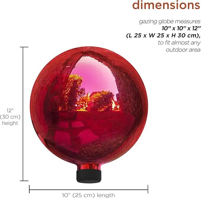 Alpine Corporation 10" Diameter Indoor/Outdoor Glass Gazing Globe Yard Decoration, Red by GreenHaven Gardens