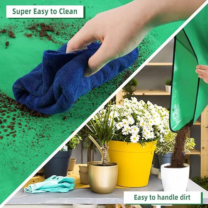 3 PCS 39.5"x 31.5" Large Repotting Mat for Indoor Plant Transplanting and Mess Control Thickened Waterproof Potting Mat Foldable Potting Tray Gardening Mat by GreenHaven Gardens