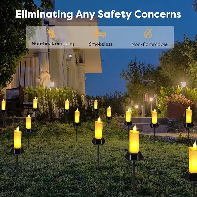 BlcTec Solar Candles Outdoor Waterproof, Flickering Candles with IP65 High Rating Waterproof, Suitable for Outdoor Lawn, Yard, Pathway, Wedding, Camping, Holiday Decorations, 4 PCS by GreenHaven Gardens