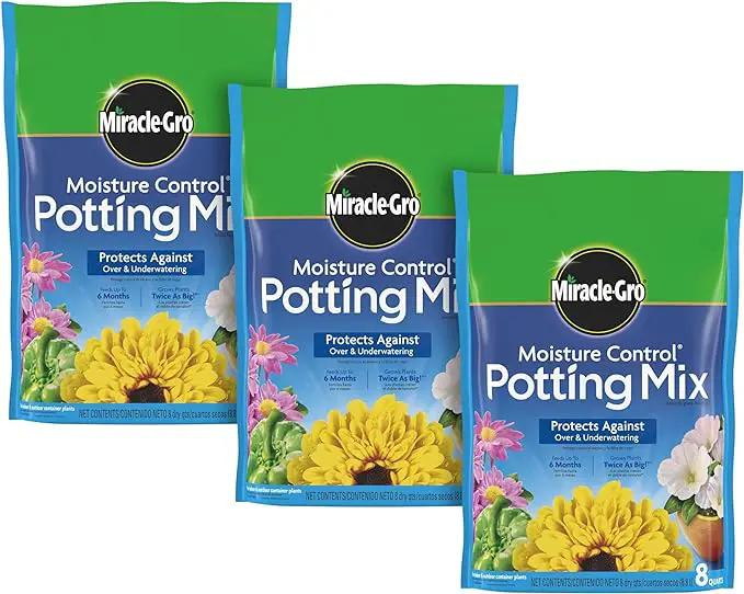 Miracle-Gro Moisture Control Potting Mix, For Container Plants, Protects against Over- and Under-Watering, 8 qt., 3-Pack by GreenHaven Gardens