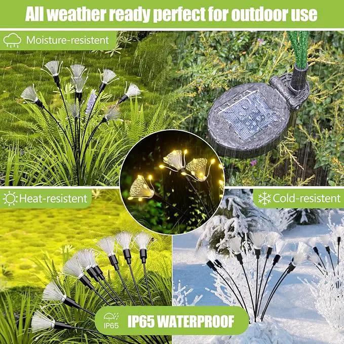 Flumy Solar Garden Lights, 64 LED Firefly Lights for Christmas Decorations, Waterproof Solar Outdoor Lights, Pathway Patio Outdoor Decor, Solar Swaying Lights, Swaying in The Wind(2 Pack) by GreenHaven Gardens