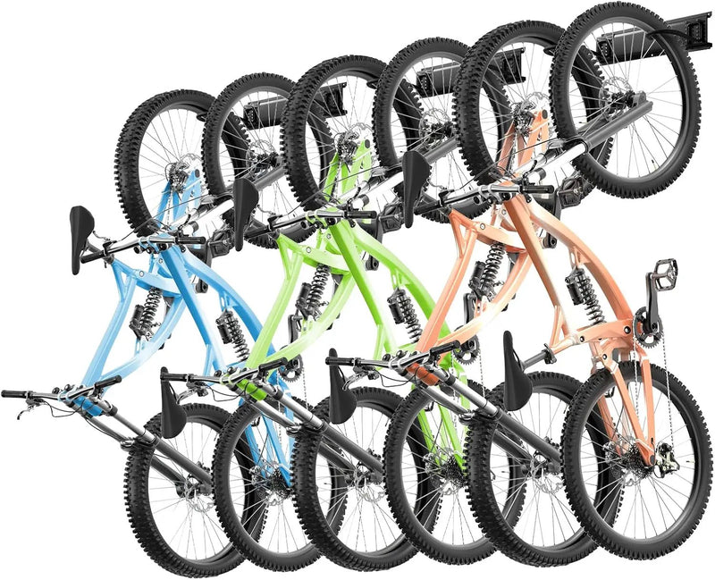 VEVOR Bike Storage Rack, 6 Bike Racks and 3 Helmets Hooks, Wall Mount Bike Storage Hanger, Home & Garage Organizer, Customizable for Various Bike Sizes, Adjustable Holder, Holds Up to 300 lbs, 48-inch by GreenHaven Gardens