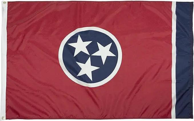 FlagSource Tennessee Nylon State Flag, Made in the USA, 4x6' by GreenHaven Gardens