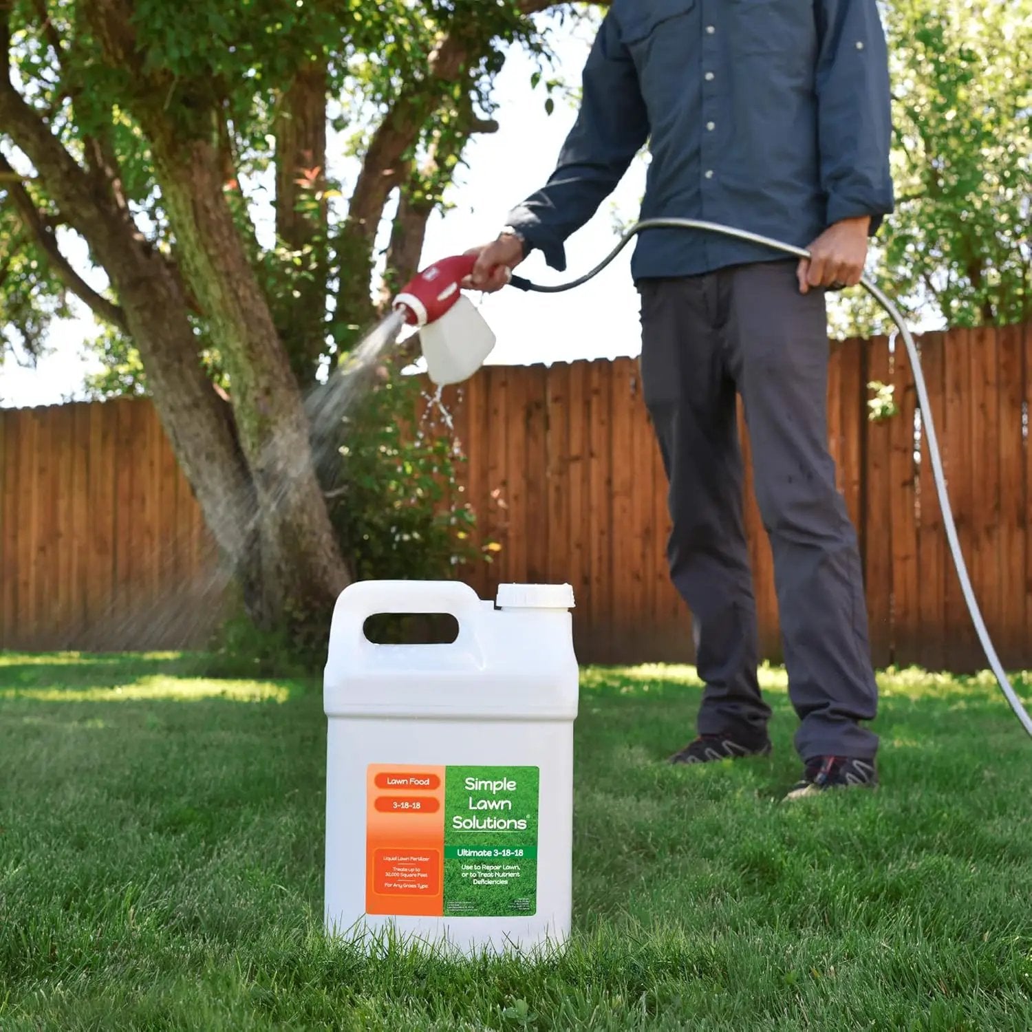 Ultimate 3-18-18 NPK- Lawn Food Liquid Fertilizer- Easy to Use Concentrated Spray- Any Grass Type- Summer & Fall Nutrients- Simple Lawn Solutions - Turf Hardiness & Root Vigor (2.5 Gallon) by GreenHaven Gardens