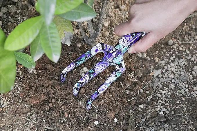 FLORA GUARD 3 Piece Aluminum Garden Tool Set - Trowel, Cultivator, Pruning Shear, Gift Set for Gardening Needs (Purple&Blue) by GreenHaven Gardens