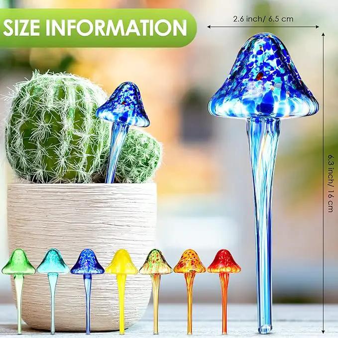 Meanplan 8 Pcs Watering Globe for Plant Self Watering Globes for Indoor Outdoor Plants Watering Devices Self Watering Spikes Mushroom Watering Bulbs Automatic Glass Plant Waterer for Plants by GreenHaven Gardens