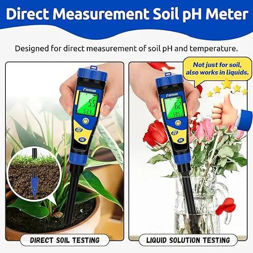 Smart Soil pH Meter for Garden Lawn Digital Soil pH Test Kit for Indoor Plants Soil pH Tester for Grass, Greenhouse, Outdoor, Farming, Yard Plants Measuring Soil pH for House Plant by GreenHaven Gardens