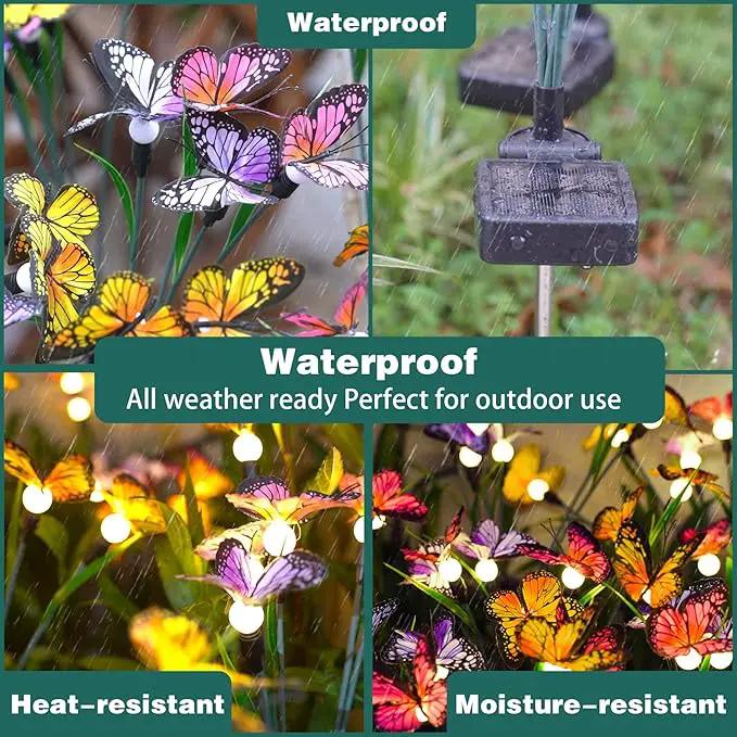 TONULAX Solar Garden Lights - Swaying Butterfly Light, Swaying in The Wind, Solar Outdoor Lights, Yard Patio Pathway Decoration, High Flexibility Iron Wire & Realistic Butterflies(4 Pack) by GreenHaven Gardens