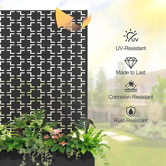 Raised Garden Bed with Trellis and Wheels,73"x47"x16" Metal Raised Garden Bed,Black Squared Metal Planter with Climbing Trellis for Vines & Vegetables by GreenHaven Gardens