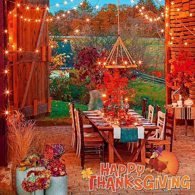 JMEXSUSS 500 LED Orange Christmas Lights Outdoor, 173ft Thanksgiving String Lights Plug in, Waterproof 8 Modes Orange String Lights for Party House Tree Fall Thanksgiving Decorations by GreenHaven Gardens