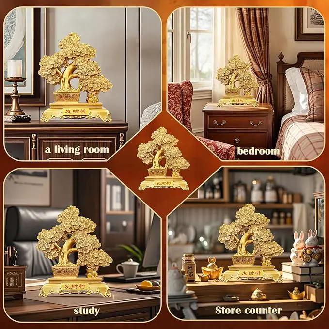 Top Resin Money Tree, Artificial Bonsai Tree - Feng Shui Decor & Gifts for Home, Feng Shui Statue, Chinese New Year Decoration, Chinese Decor & Gifts by GreenHaven Gardens