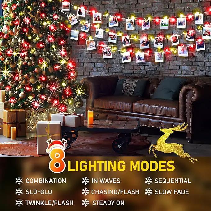KNONEW 403ft 1000 LED String Lights Outdoor Christmas Lights 8 Modes & Timer Fairy Light Plug in Waterproof LED String Lights for Xmas Yard Tree Wedding Decorations (Red and Warm White) by GreenHaven Gardens
