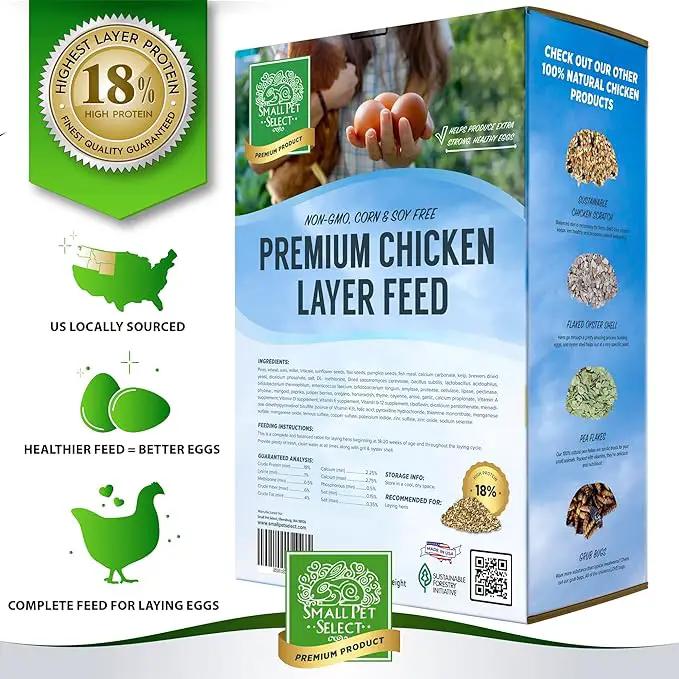 Small Pet Select Chicken Layer Feed Pellets, Food for Chickens and Laying Hens, Poultry and Waterfowl, High Protein and Omega 3, Corn and Soy Free, Non-GMO, 20 lb by GreenHaven Gardens