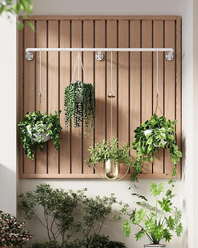 Plant Hanger Indoor, Hanging Planters for Indoor Plants with 6 Hanging Chains, Wall Plant Hanging Rod for Window Ceiling, 65 Inch, Metal/White… by GreenHaven Gardens