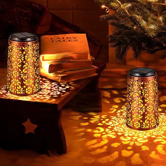 Solar Lanterns Outdoor Waterproof - 4 Pack Hanging Solar Lights Gifts for Women Mom Grandma Decorative Lantern for Patio Decor Garden Yard Backyard Porch Table Tree Lighting, Cool/Warm Light by GreenHaven Gardens